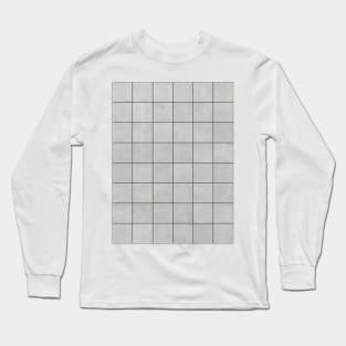 Large Grid Pattern - Grey Long Sleeve T-Shirt